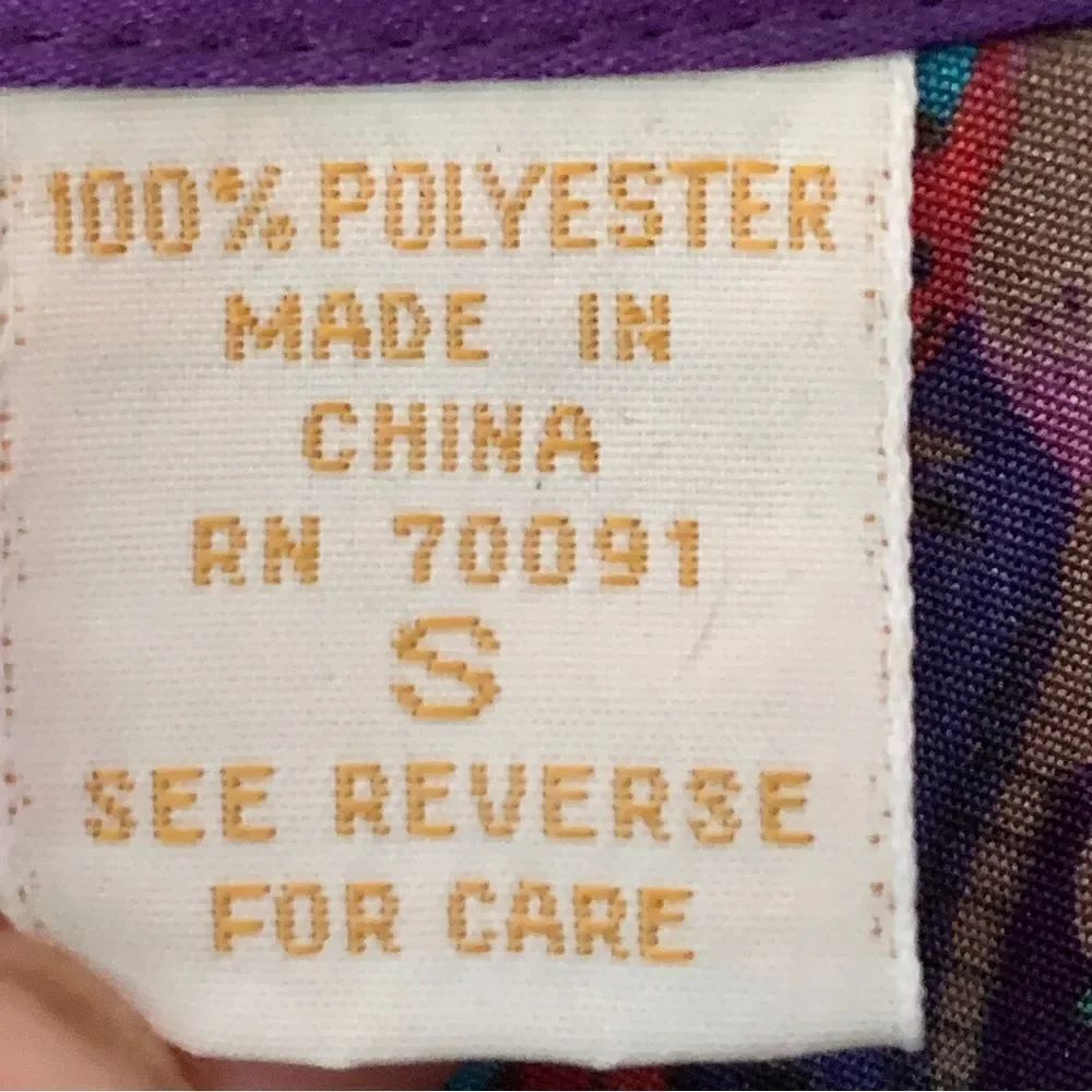 Vintage Victoria’s Secret Oversized Nightshirt Kimono Purple Rose Paisley Small - Picture 9 of 12